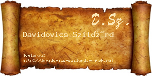 Davidovics Szilárd névjegykártya