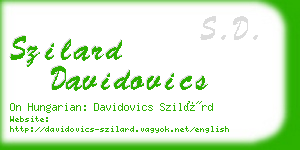 szilard davidovics business card